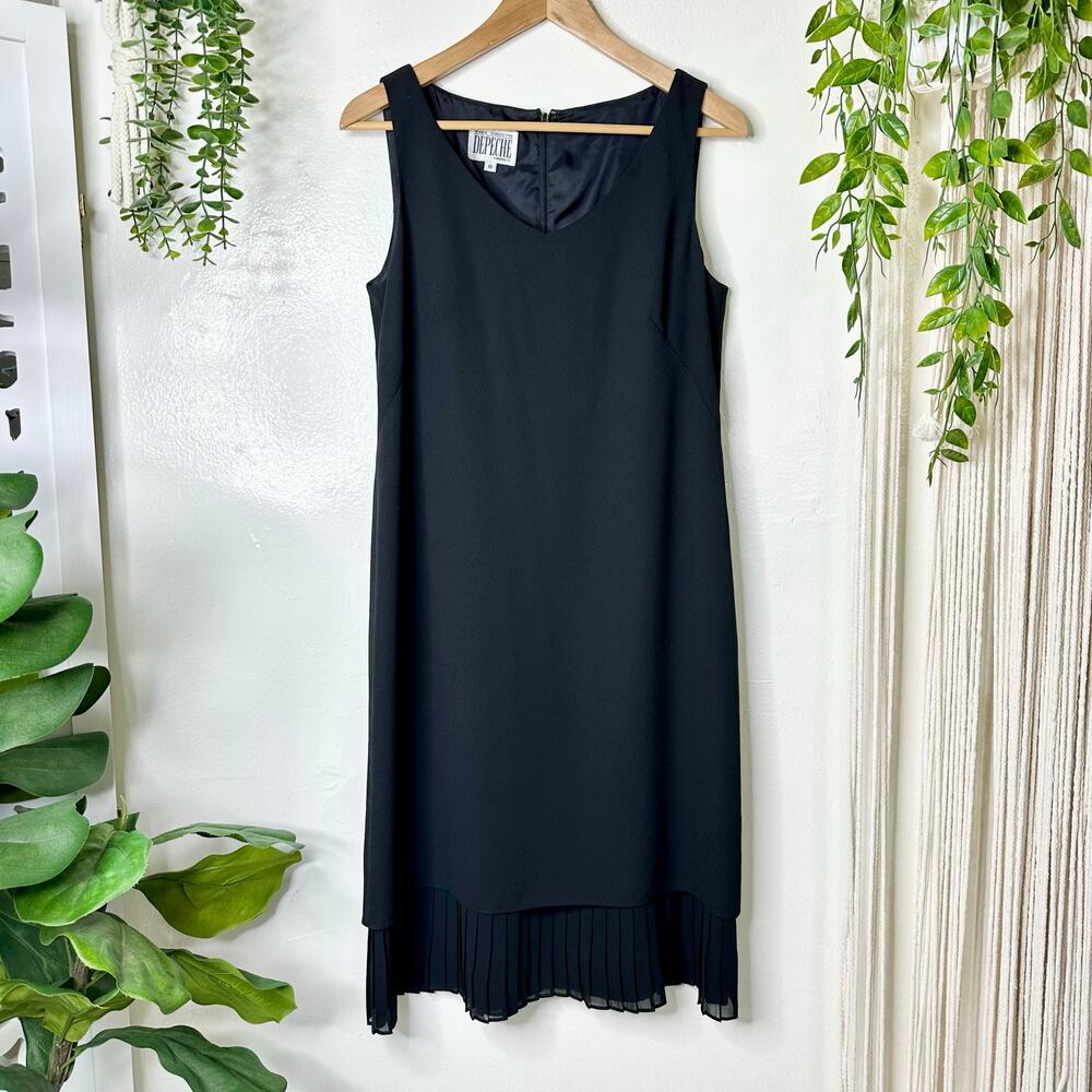 Yves Cossette Depeche Mode Classy Elegant Pleaded A line Formal Dress 8